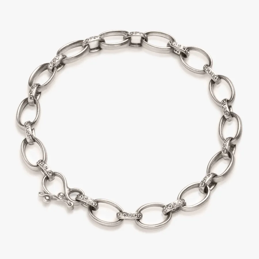 Sonoma Mixed Link Pave Diamond Bracelet in 18K Alpine Gold
