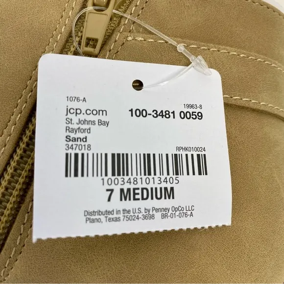 St Johns Bay Womens 7M SJB Rayford Ankle Boots Sand New in box Memory Foam