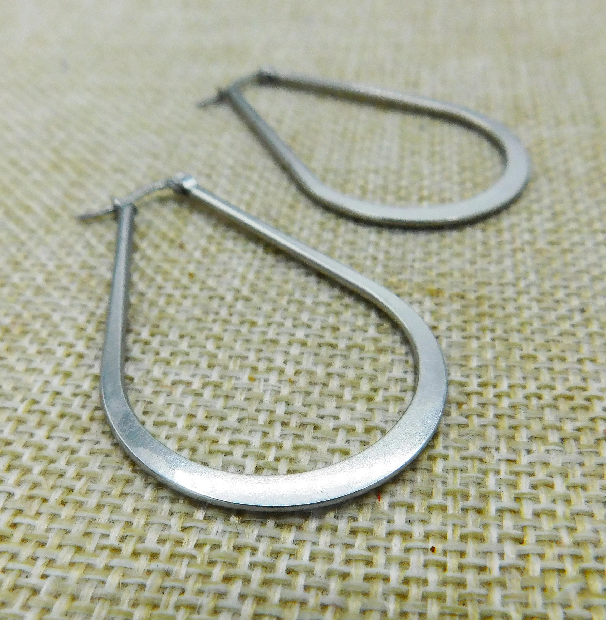 Stainless Steel Hoop Earrings Long Women Jewelry