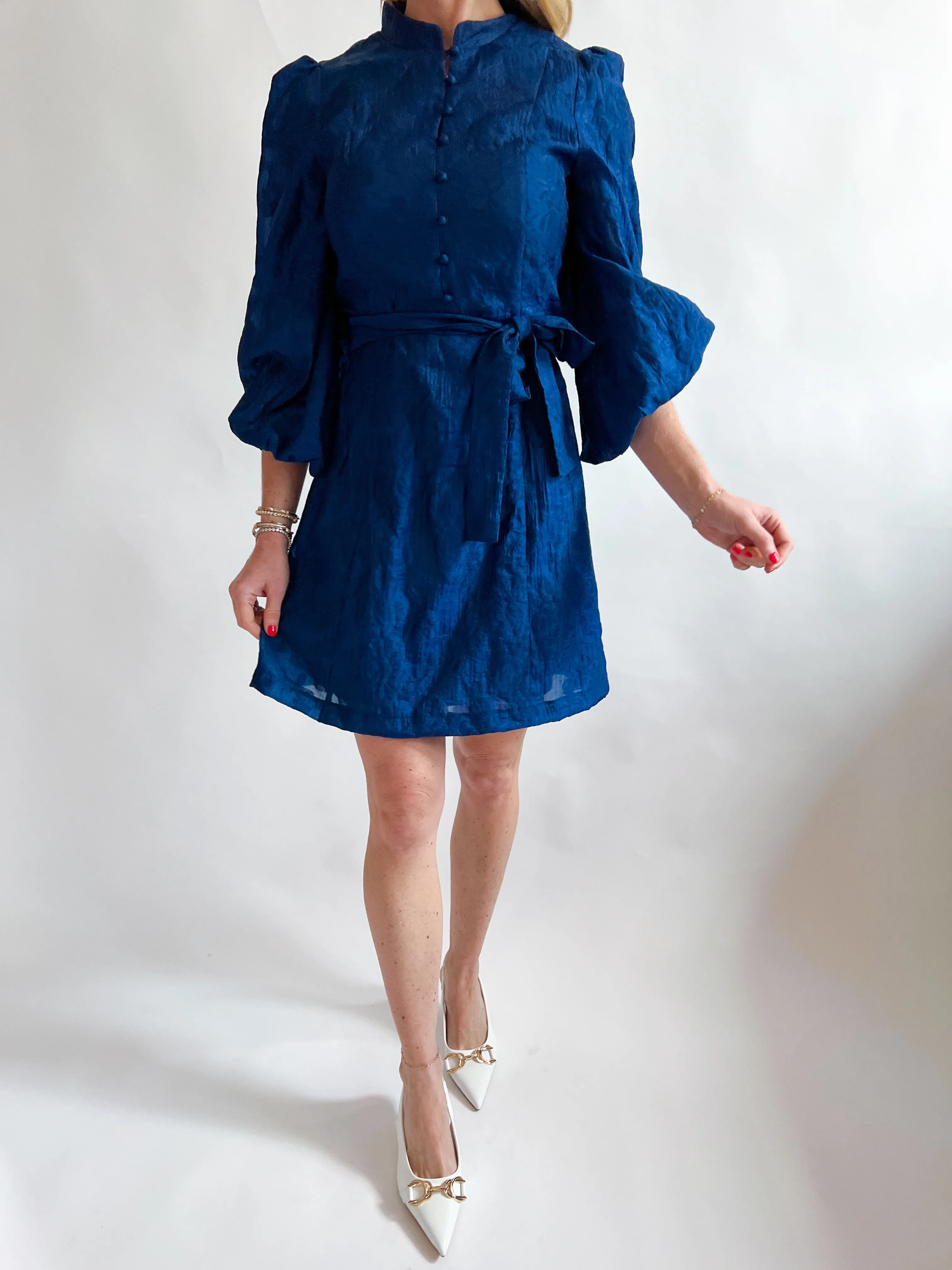 Stand Collar A-Line Dress