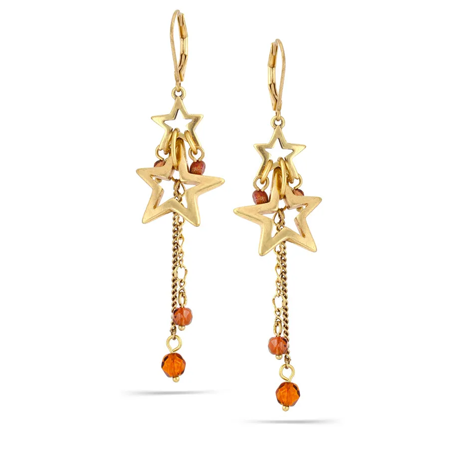 STAR DANGLE  EARRINGS #193RD3401 (2D2)