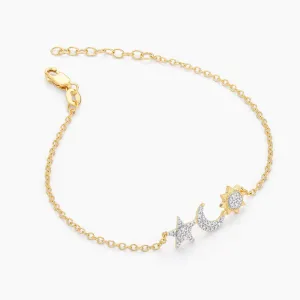 Star, Moon & Sun Chain Bracelet