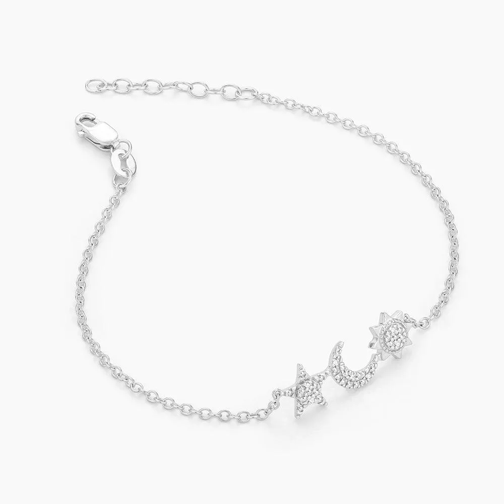 Star, Moon & Sun Chain Bracelet