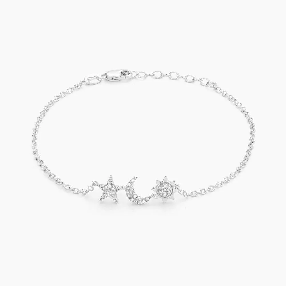 Star, Moon & Sun Chain Bracelet