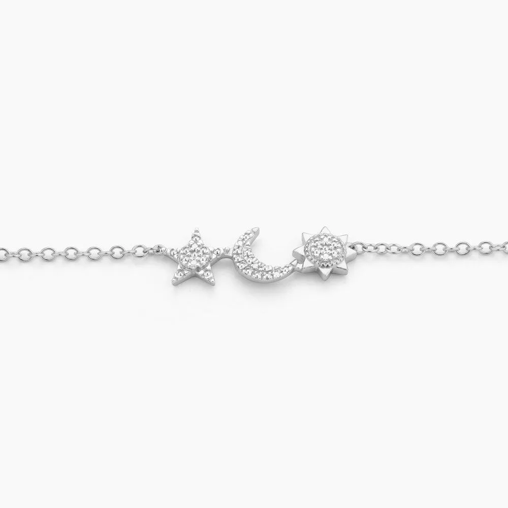 Star, Moon & Sun Chain Bracelet