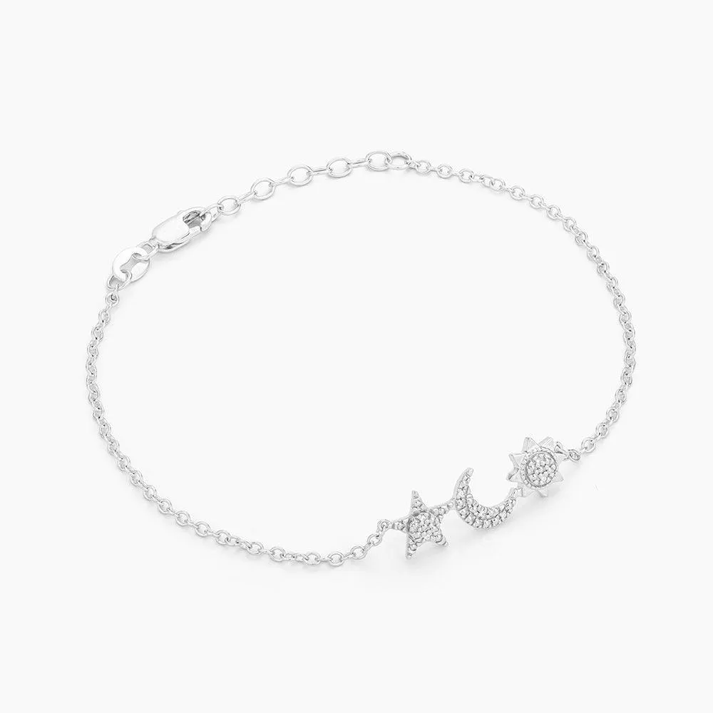 Star, Moon & Sun Chain Bracelet