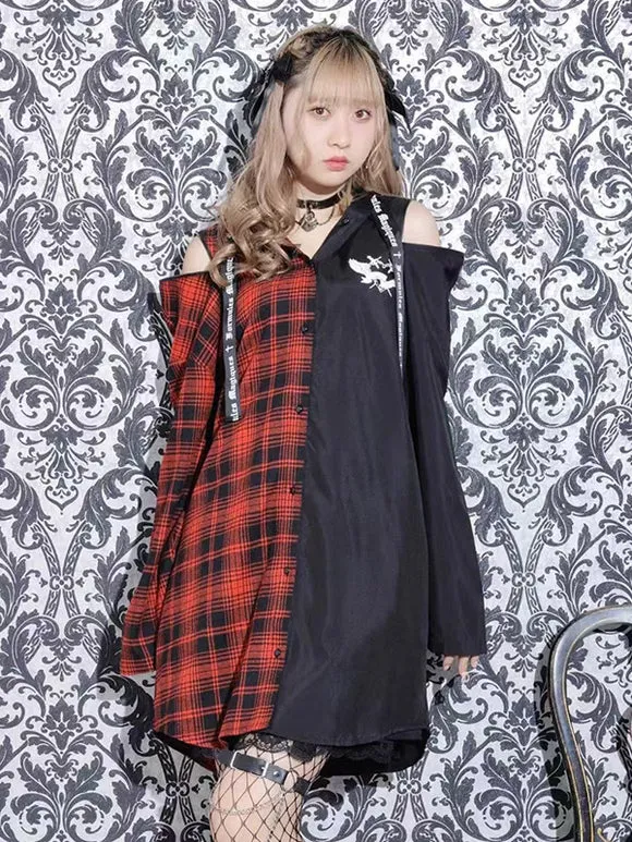 Steampunk Lolita Blouses Long Sleeves Blouse Lolita Top Plaid Blue Lolita Shirt