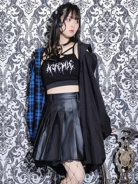 Steampunk Lolita Blouses Long Sleeves Blouse Lolita Top Plaid Blue Lolita Shirt