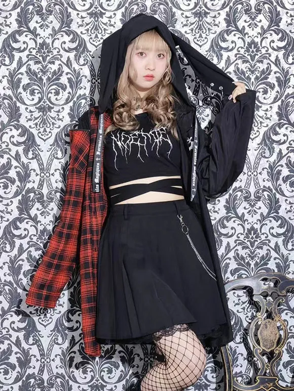 Steampunk Lolita Blouses Long Sleeves Blouse Lolita Top Plaid Blue Lolita Shirt