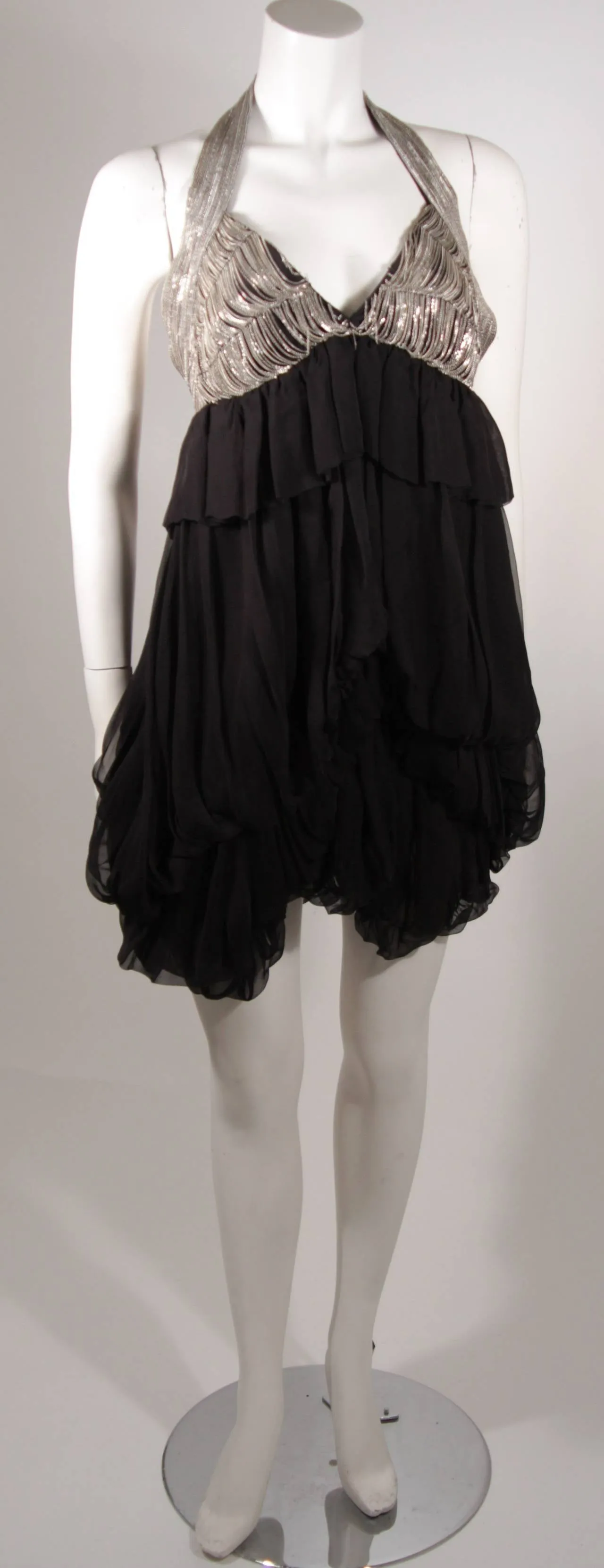 STELLA MCCARTNEY Bubble Style Metal Chain Halter Dress Size 40