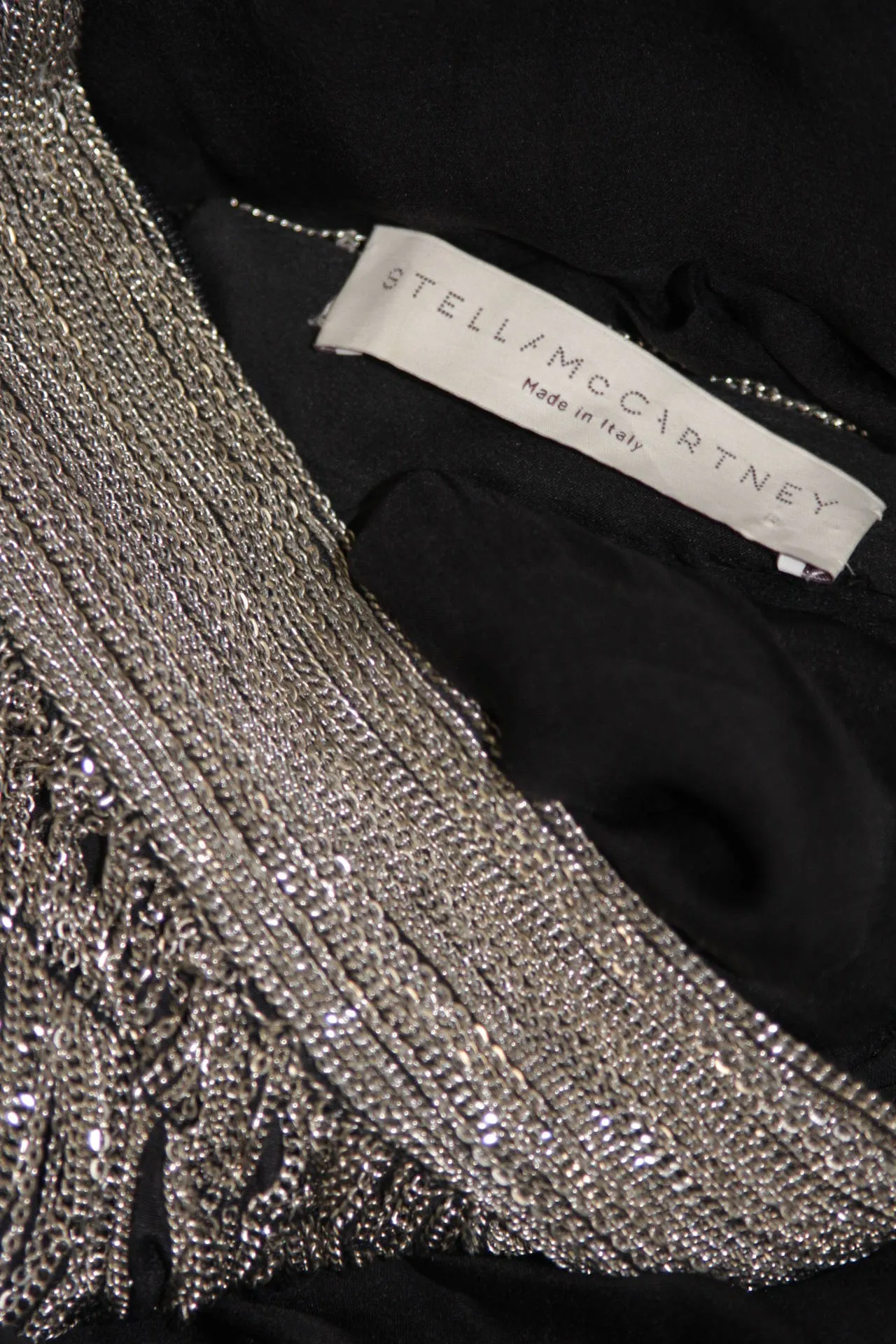 STELLA MCCARTNEY Bubble Style Metal Chain Halter Dress Size 40