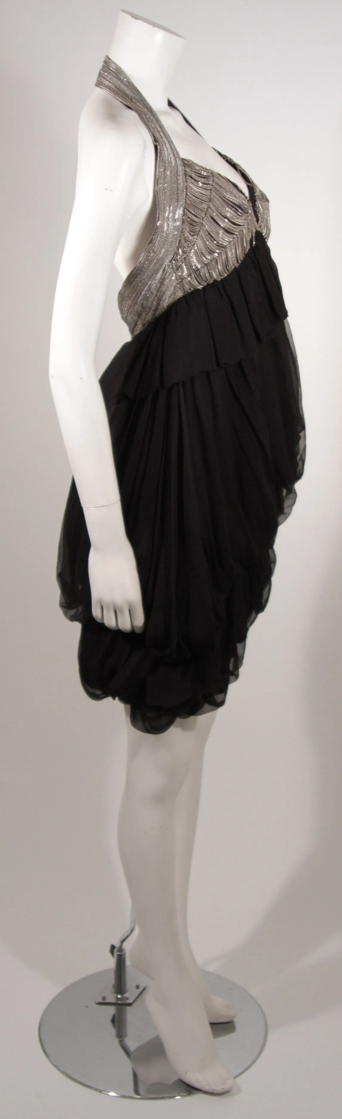 STELLA MCCARTNEY Bubble Style Metal Chain Halter Dress Size 40