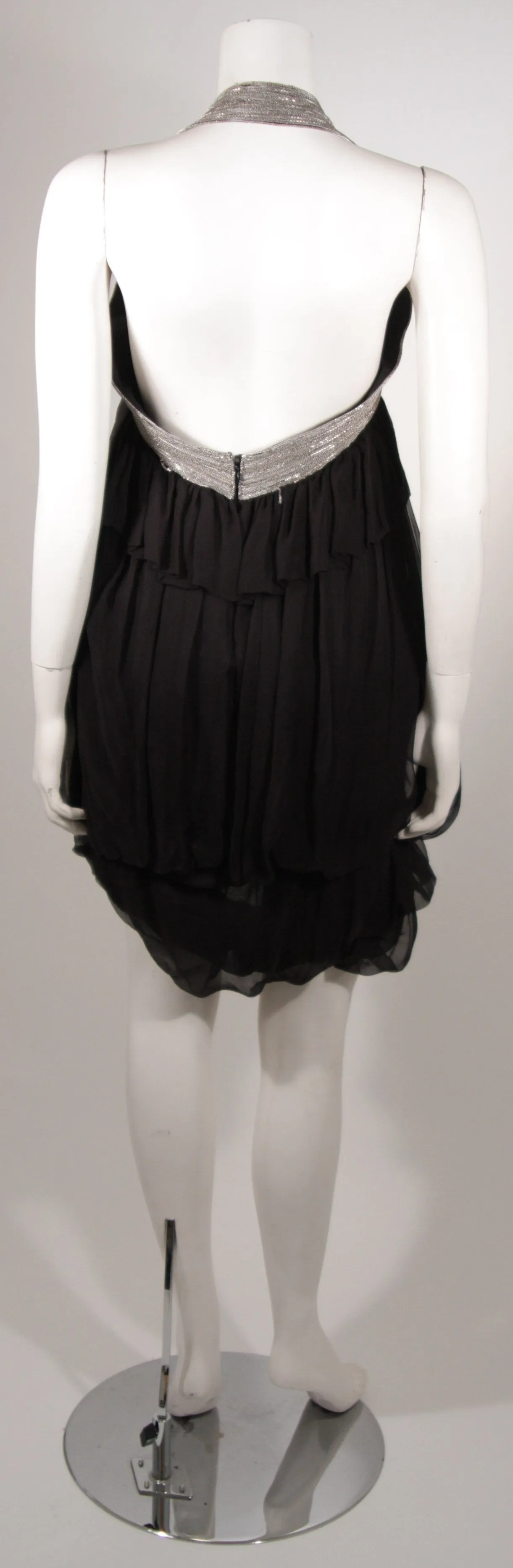 STELLA MCCARTNEY Bubble Style Metal Chain Halter Dress Size 40