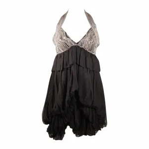 STELLA MCCARTNEY Bubble Style Metal Chain Halter Dress Size 40