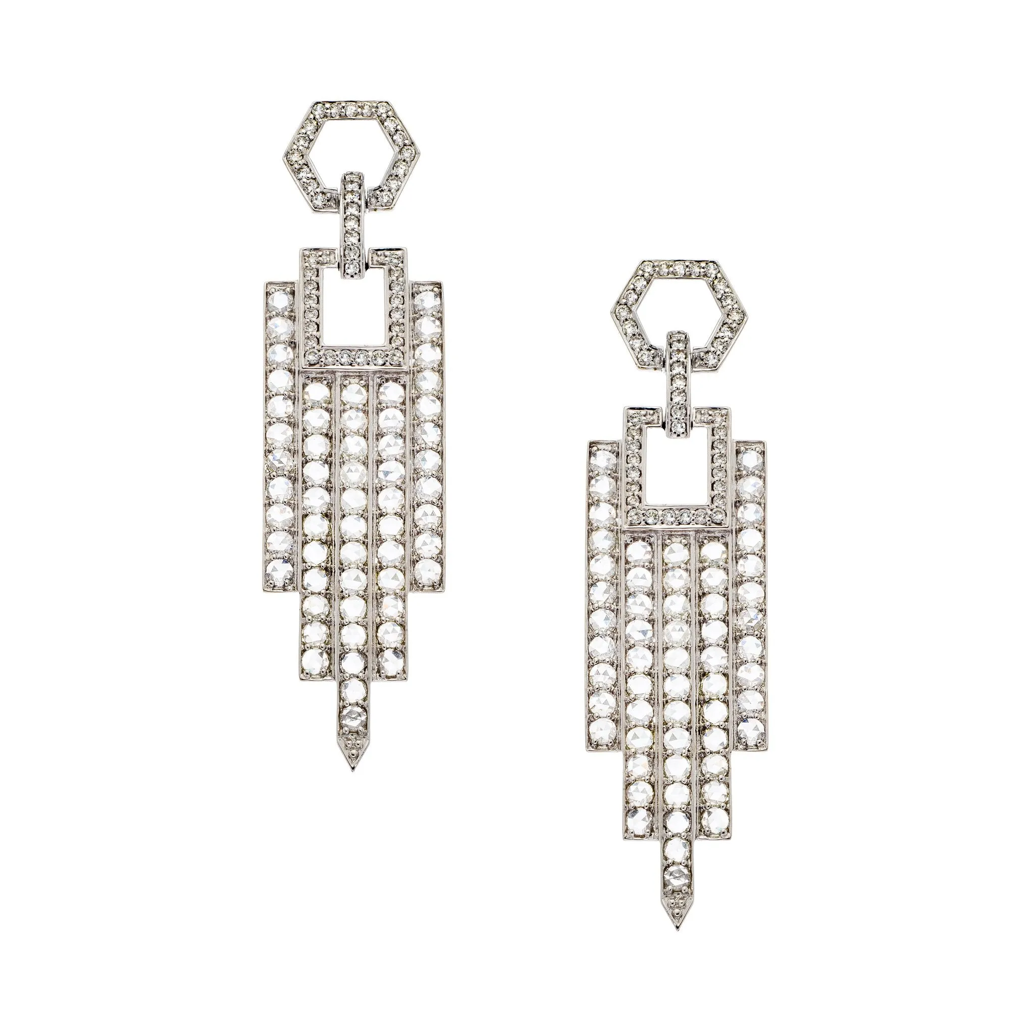 Stella White Diamond Chandelier Earrings