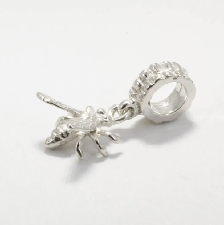 Sterling Silver Honey Bee slide Charm