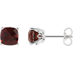 Sterling Silver Mozambique Garnet Earrings