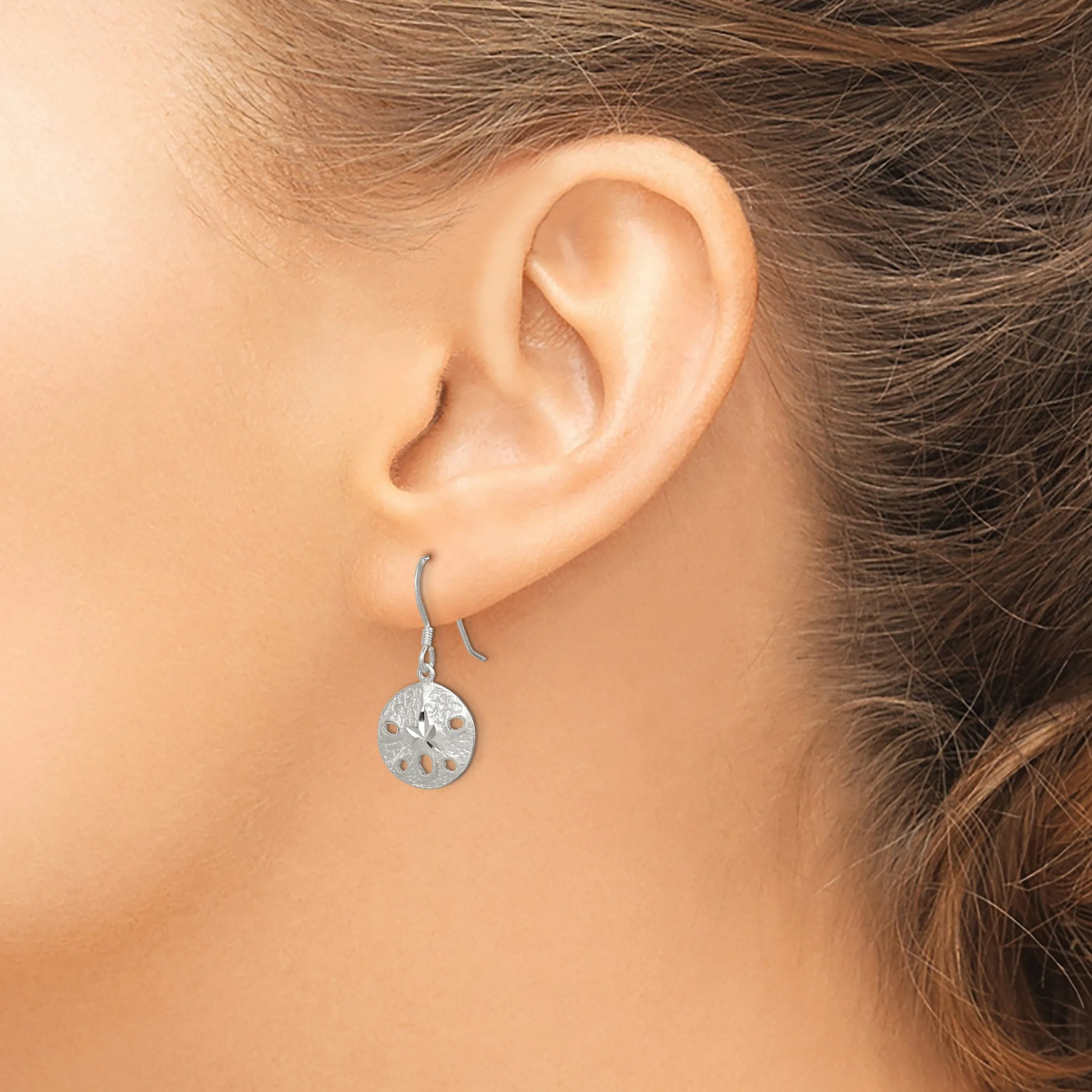 Sterling Silver Sand Dollar Dangle Earrings