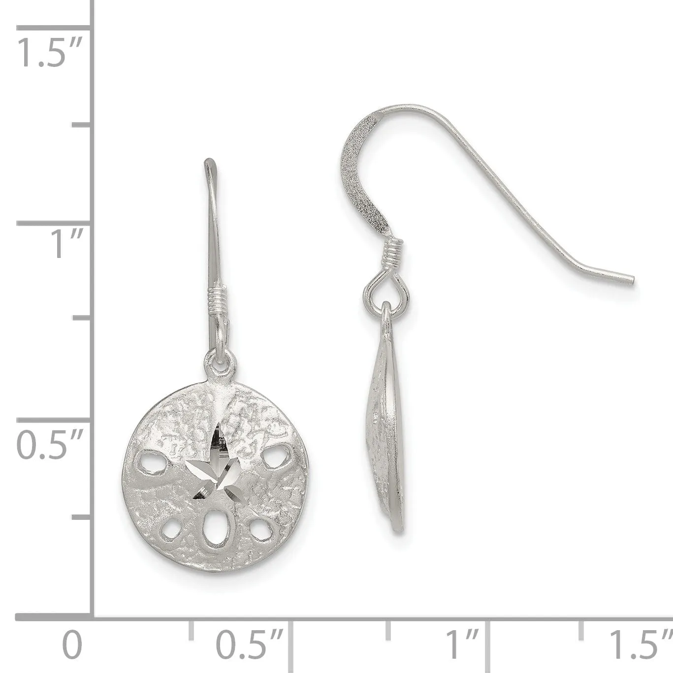 Sterling Silver Sand Dollar Dangle Earrings
