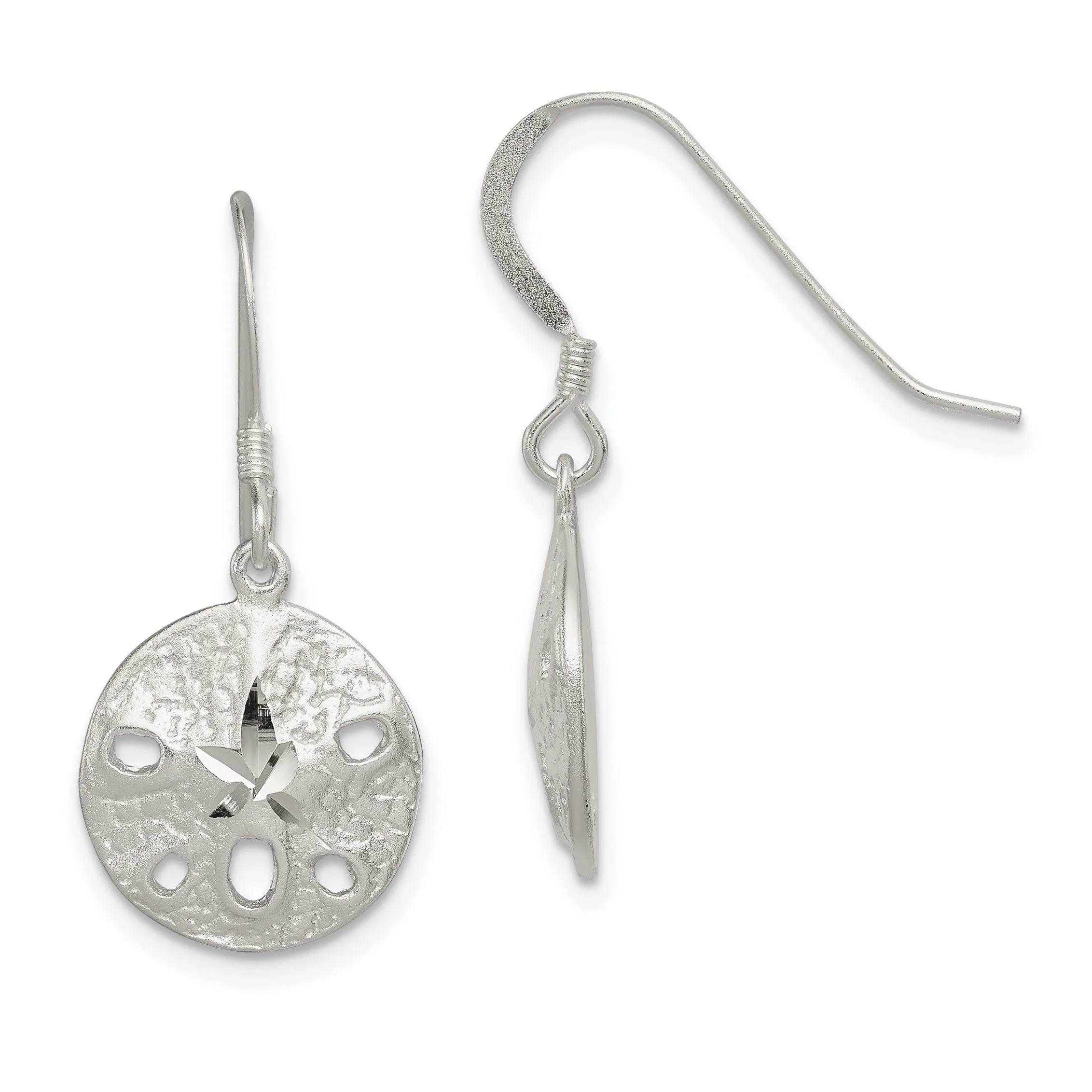 Sterling Silver Sand Dollar Dangle Earrings