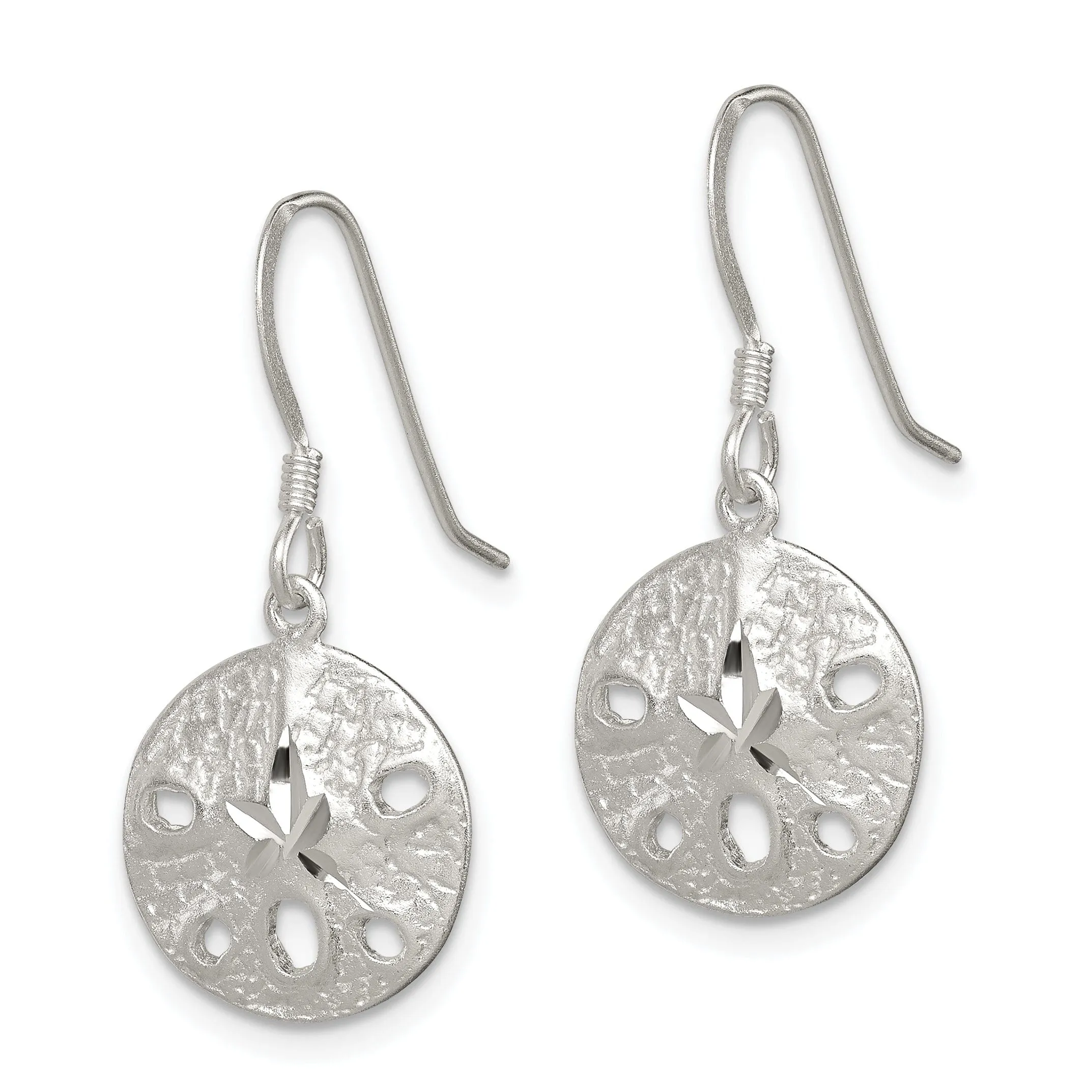 Sterling Silver Sand Dollar Dangle Earrings