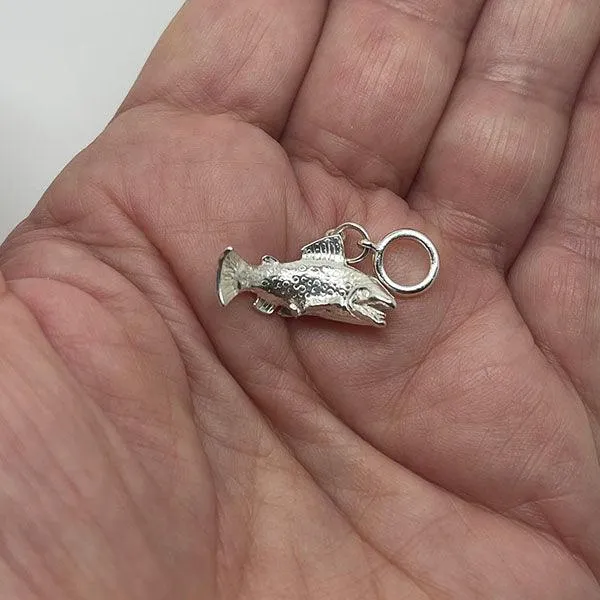Sterling Silver Trout Jumping Charm