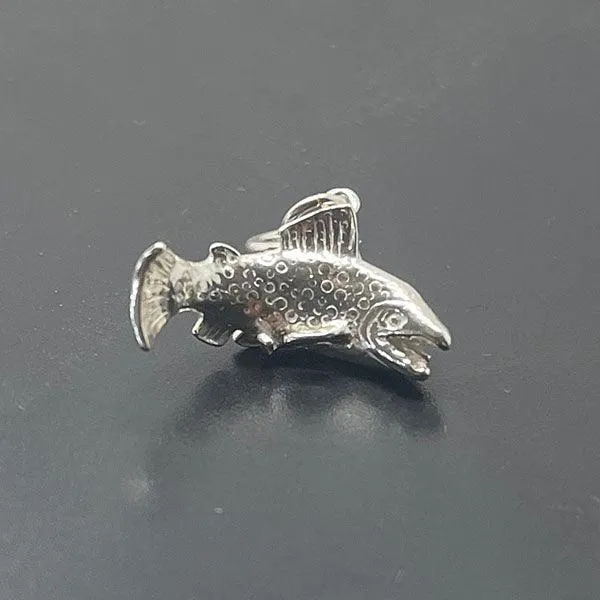Sterling Silver Trout Jumping Charm