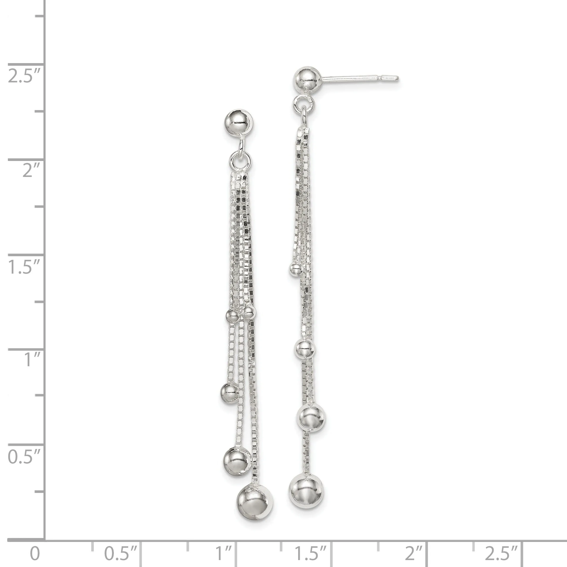 Sterling Silver Wind Chime Dangle Post Earrings