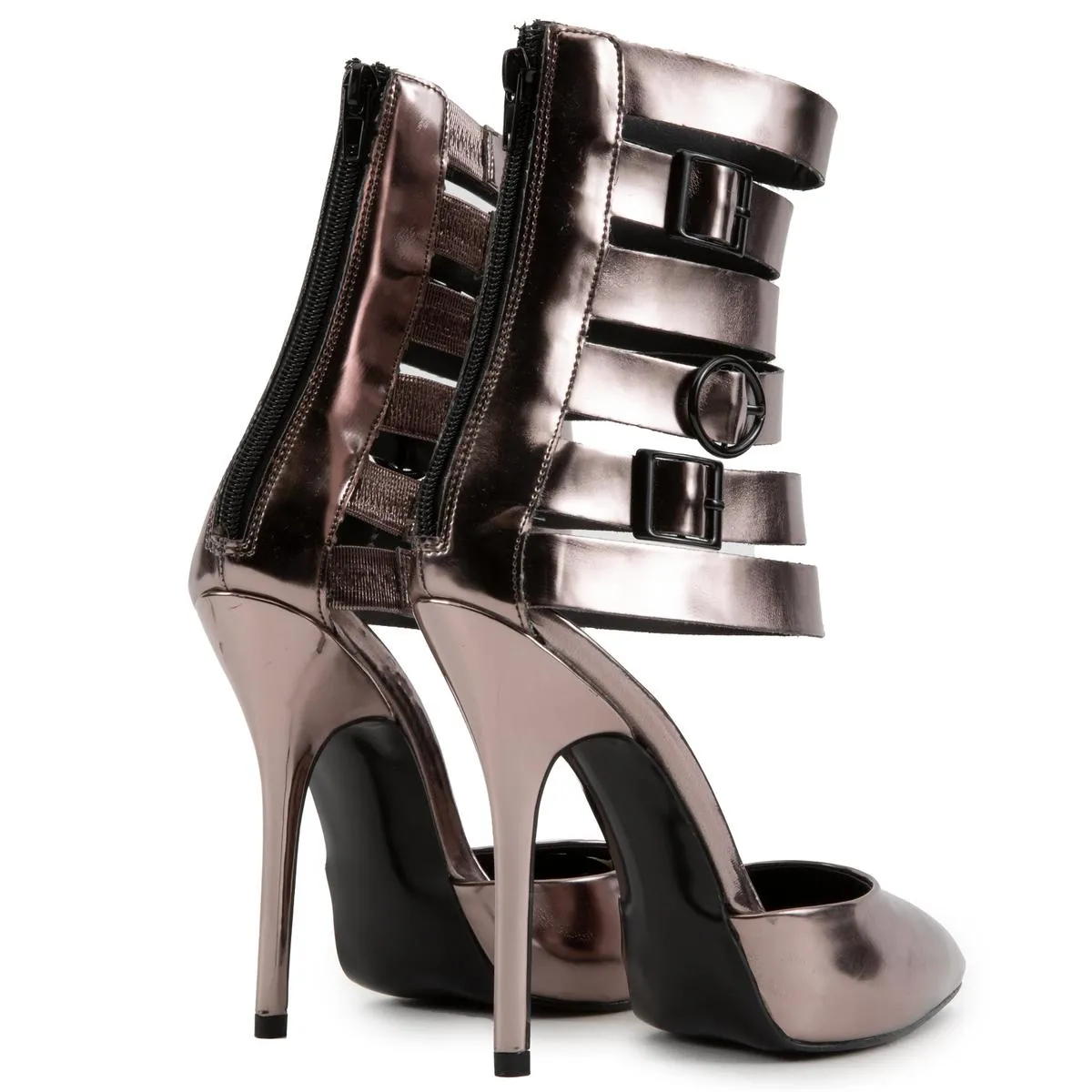 Steve Madden Keyshia Cole: Damas Pewter Gladiator High Heels