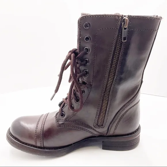 {Steve Madden}Troopa Lace-up Leather Combat Boots