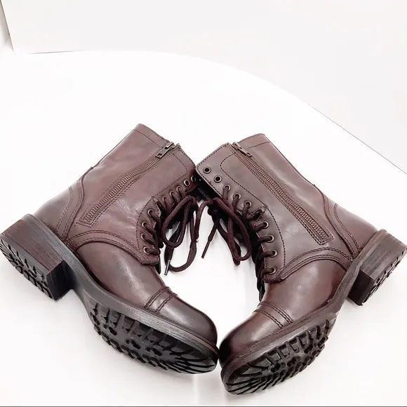 {Steve Madden}Troopa Lace-up Leather Combat Boots