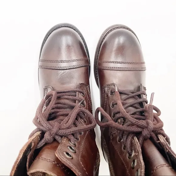 {Steve Madden}Troopa Lace-up Leather Combat Boots