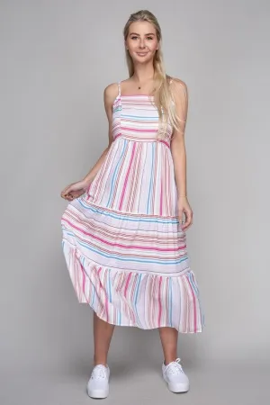 Striped Ruffle Hem Dress
