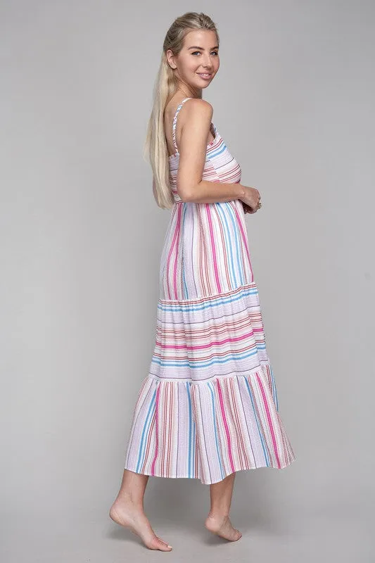 Striped Ruffle Hem Dress