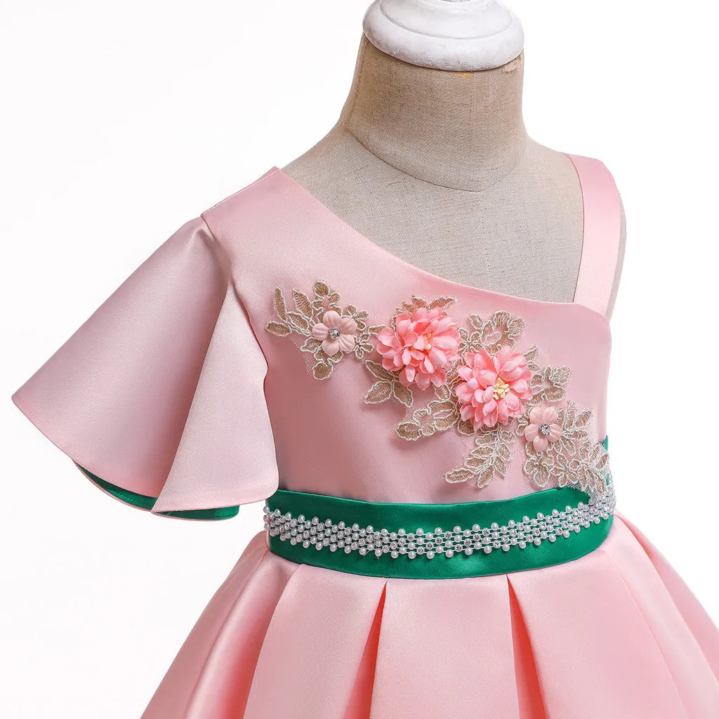 Summer Kids Flower Bridesmaids Dresses for Girls