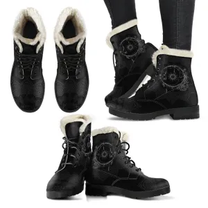 Sun And Moon Mandala Black Boots