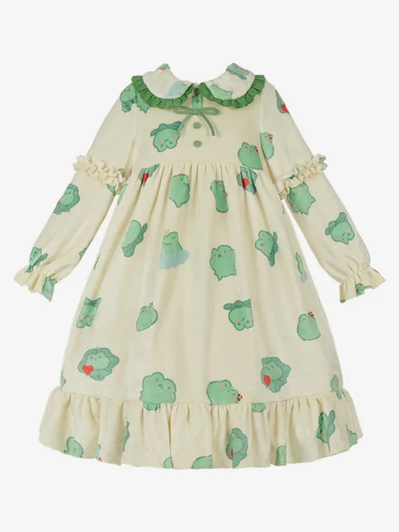 Sweet Lolita Dress Long Sleeves Ruffles Lolita Dress