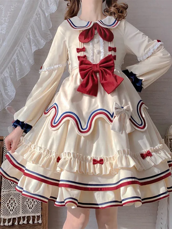 Sweet Lolita Dress Polyester Long Sleeves Sweet Dress Lolita Dress