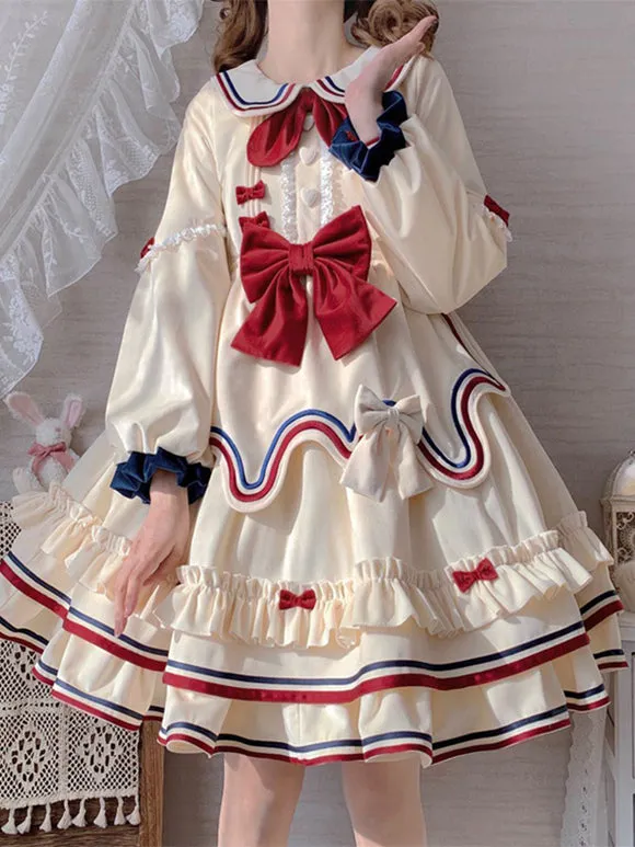 Sweet Lolita Dress Polyester Long Sleeves Sweet Dress Lolita Dress