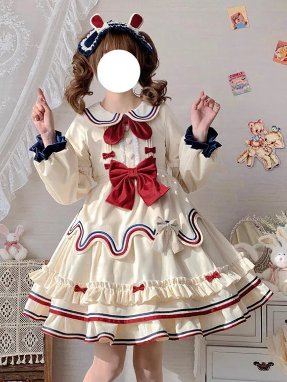 Sweet Lolita Dress Polyester Long Sleeves Sweet Dress Lolita Dress