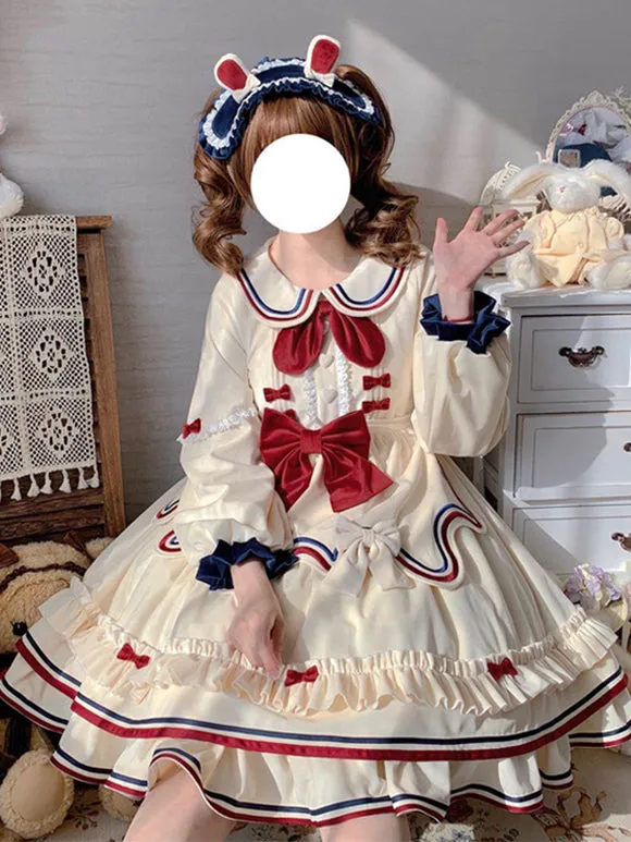 Sweet Lolita Dress Polyester Long Sleeves Sweet Dress Lolita Dress