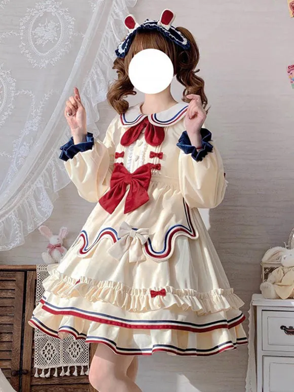 Sweet Lolita Dress Polyester Long Sleeves Sweet Dress Lolita Dress