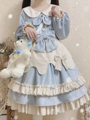 Sweet Lolita Dress Polyester Long Sleeves Sweet Dress Lolita Dress