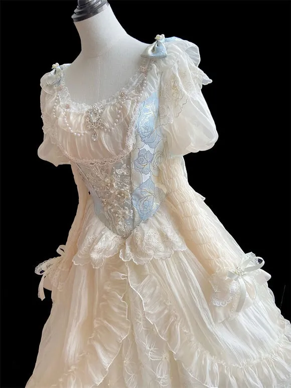 Sweet Lolita Dress Polyester Short Sleeves Dress Lolita Dress