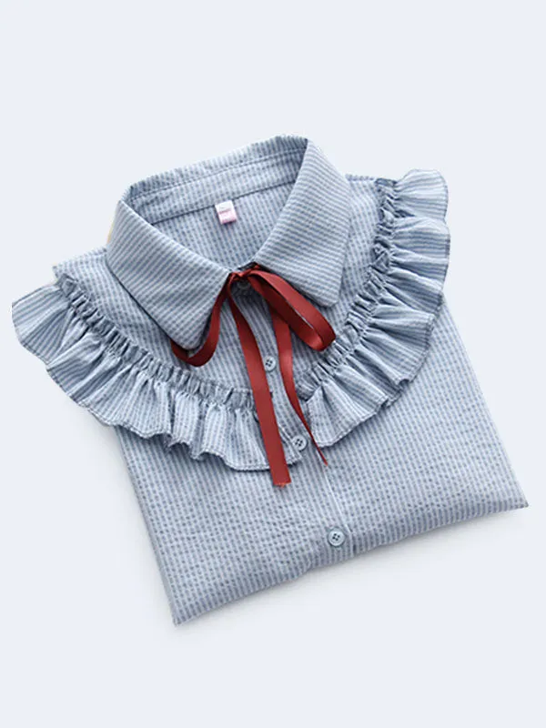 Sweet Lolita Shirt Ruffles Bows Long Sleeves Lolita Top