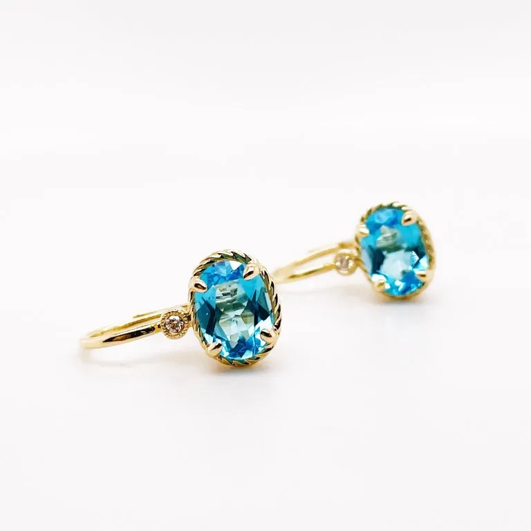 Swiss Blue Topaz Drop Earrings