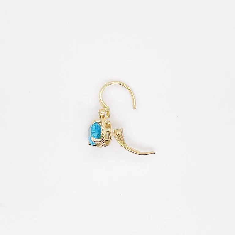 Swiss Blue Topaz Drop Earrings