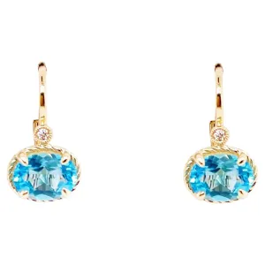 Swiss Blue Topaz Drop Earrings