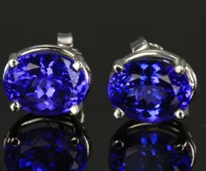 Tanzanite Oval Earrings 5.64 Carats Total Weight