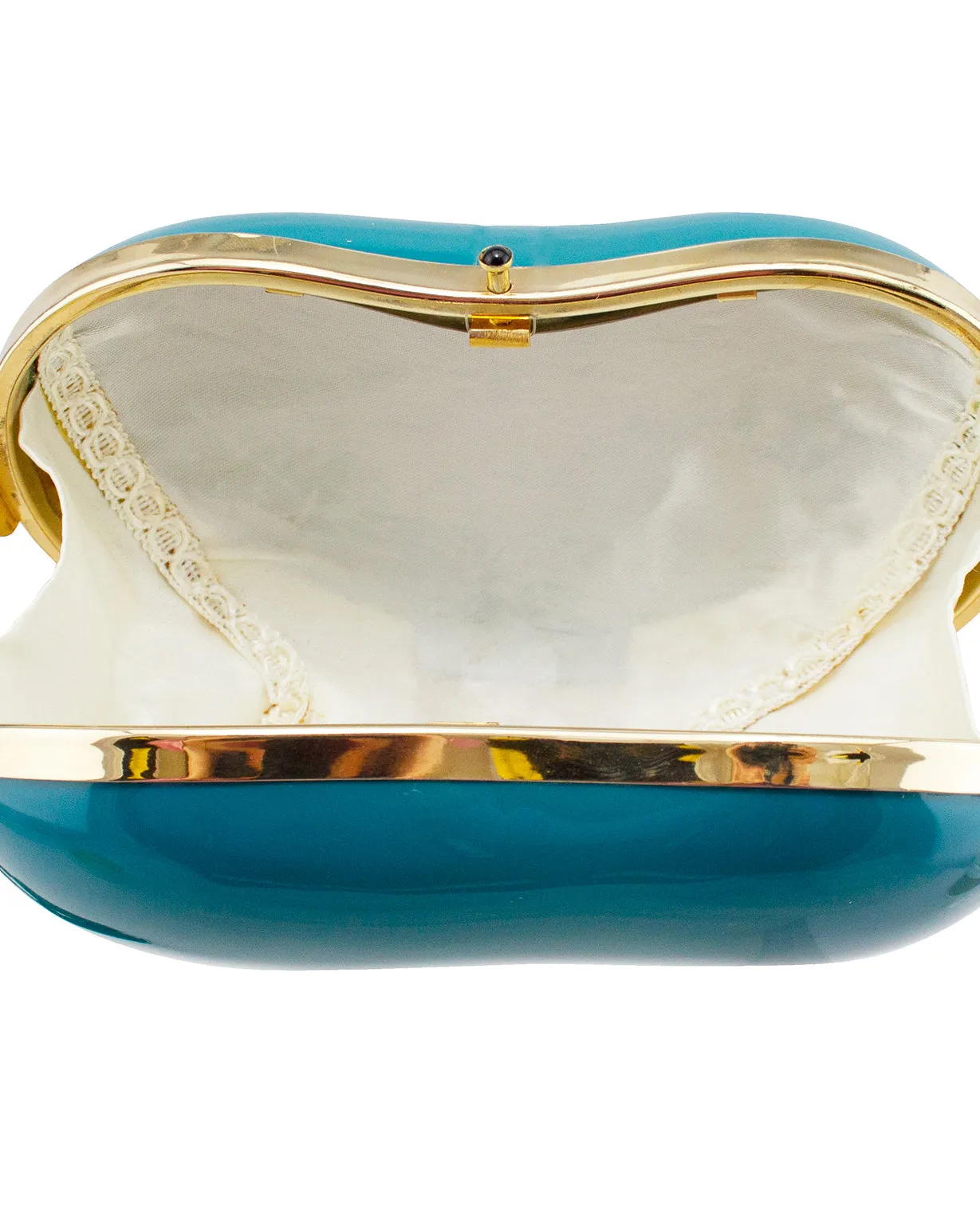 Teal Bean Shaped Hard Clutch